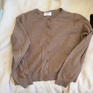 Old Navy Women's Taupe Button-Front Crewneck Cardigan